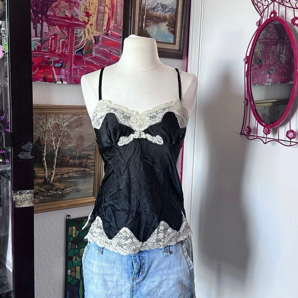 express design studio lace silky y2k vintage tank top